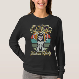 Camiseta Beber Cerveja E Prender Com O Meu Husky Siberiano
