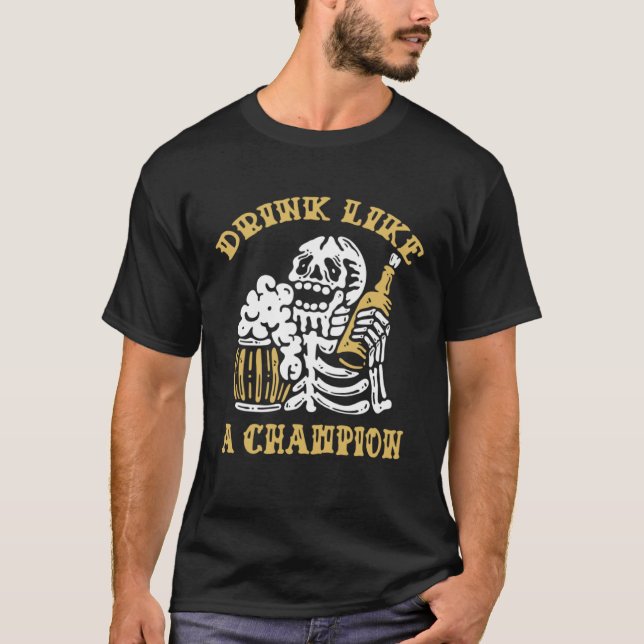 CAMISETA BEBER COMO CHAMPION PEDAÇOS BEBIDOS (Frente)