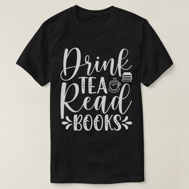 Camiseta Beber Livros de Leitura de Chá (Frente do Design)