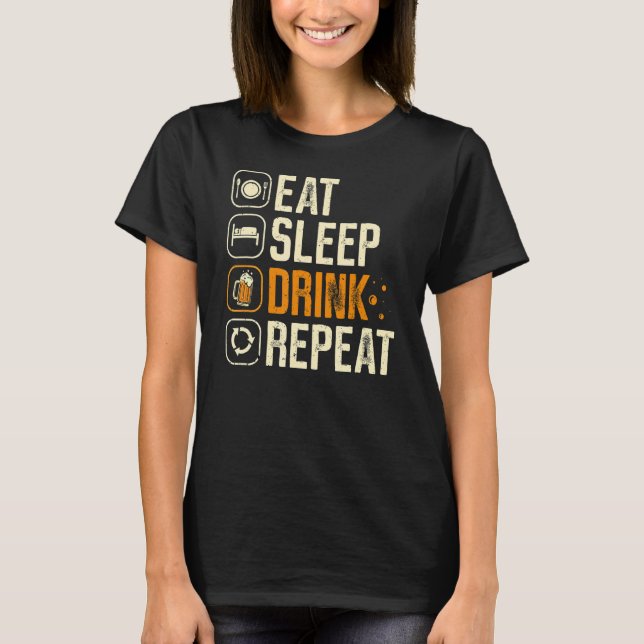 Camiseta Beber Sono Repetir Bebida Festa com Álcool (Frente)