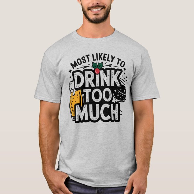 Camiseta 🎄 Beber Um Natal Muito Engraçado (Frente)
