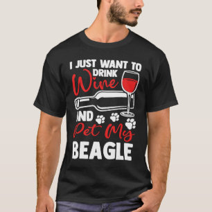 Camiseta Beber vinho e mastigar meu beagle inglês Beagle Hu