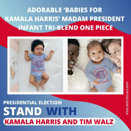 Camiseta Bebês Adoráveis para Kamala Harris Senhora Preside