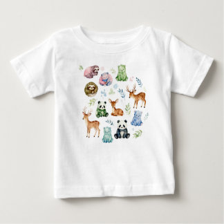 Camiseta Bébés animaux mignons aquarelle