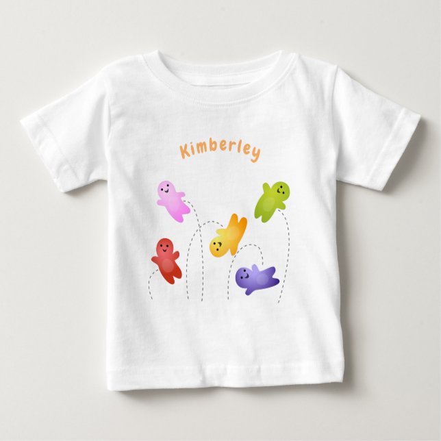 Camiseta Bebês bonitos de geleia doce desenho animado (Frente)