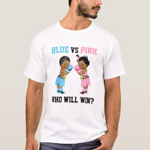 Camiseta Bebês Boxe Revelação de Gênero Menino ou Menina Az