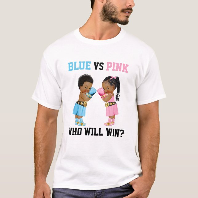 Camiseta Bebês Boxies Menino Gênero Revela Azul ou Rosa (Frente)