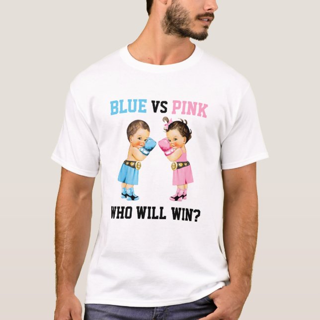 Camiseta Bebês Boxies Menino Gênero Revela Azul ou Rosa (Frente)