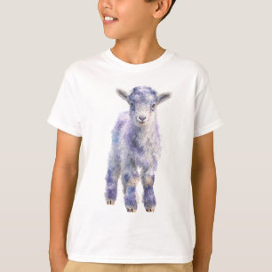 Camiseta Bebês Cordeiro Estilizados com Tonalidade Roxa