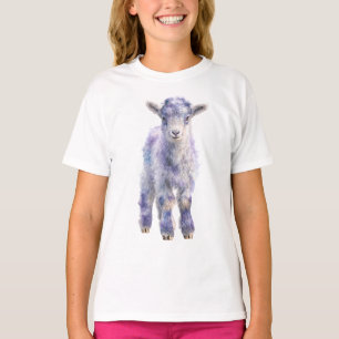 Camiseta Bebês Cordeiro Estilizados com Tonalidade Roxa