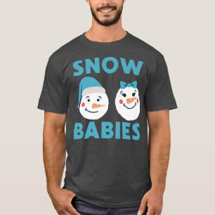 Camiseta Bebês de neve Babões Neves Gêmeos de inverno Gravi