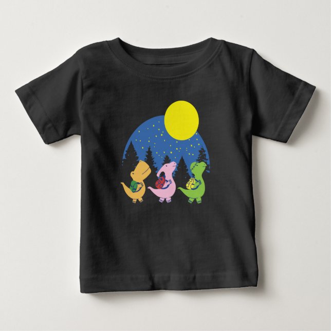 Camiseta Bebês Dinossauros De Volta à Escola (Frente)