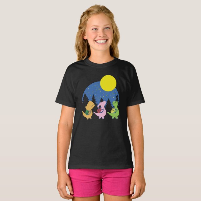 Camiseta Bebês Dinossauros De Volta à Escola (Frente Completa)