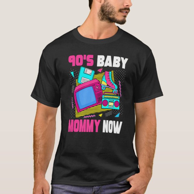 Camiseta Bebês dos anos 90 Mamães Mãe dos anos 90 Nostal es (Frente)