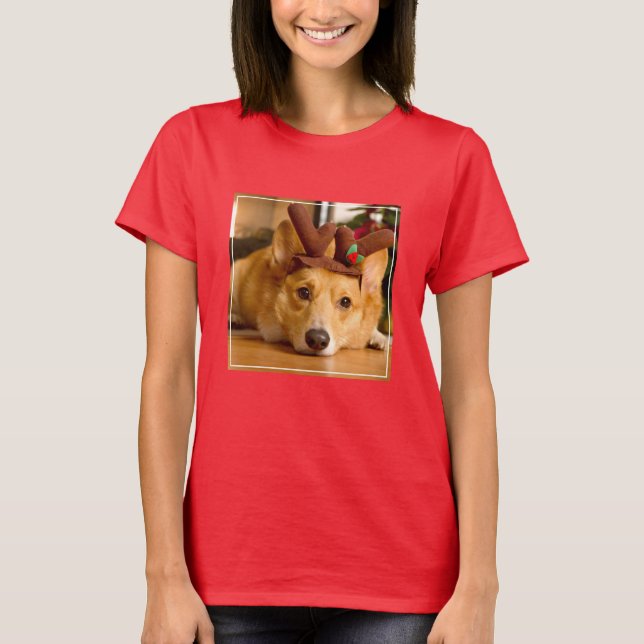 Camiseta Bebês Mais Pobres | Berna de Natal de Corgi (Frente)