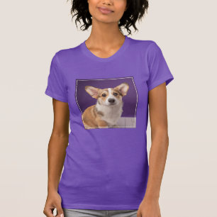 Camiseta Bebês Mais Pobres Corgi Puppy em roxo