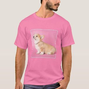 Camiseta Bebês Mais Pobres   Corgi-Puppy rosa