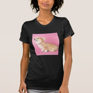 Camiseta Bebês Mais Pobres Corgi-Puppy rosa