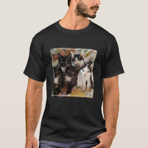 Camiseta Bebês Mais Pobres   Gatinhos Pretos e Brancos
