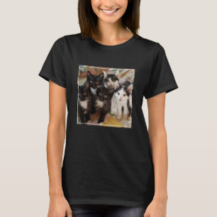 Camiseta Bebês Mais Pobres   Gatinhos Pretos e Brancos