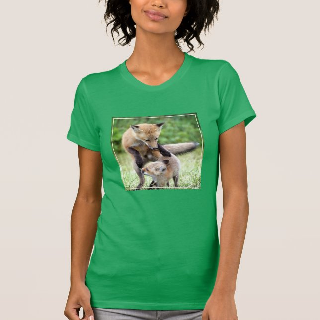Camiseta Bebês Mais Pobres | Kit Fox Adorável e Mama (Frente)