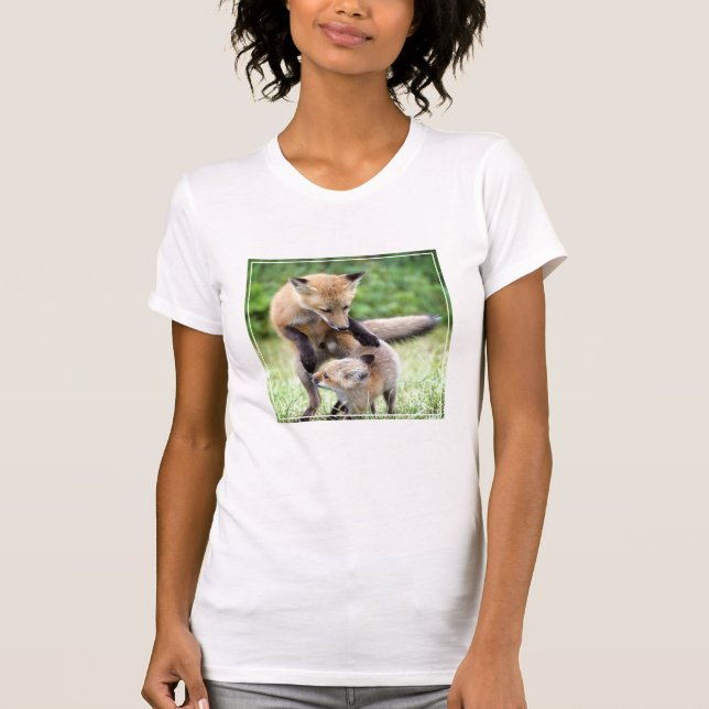 Camiseta Bebês Mais Pobres | Kit Fox Adorável e Mama (Frente)