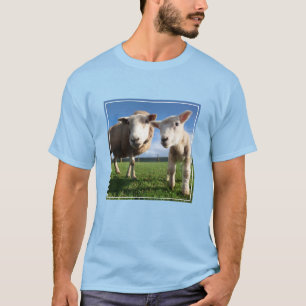 Camiseta Bebês Mais Pobres Lamb e mamãe recém-nascidos