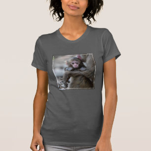 Camiseta Bebês Mais Pobres   Macaco japonês e bebê