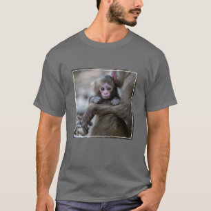 Camiseta Bebês Mais Pobres   Macaco japonês e bebê