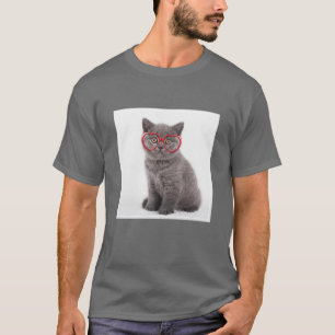 Camiseta Bebês Mais Pobres   Óculos de coração de Kitten