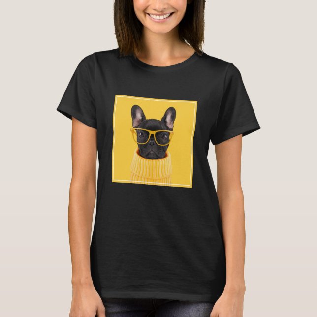 Camiseta Bebês Mais Pobres | Óculos de sol para Buldogue fr (Frente)