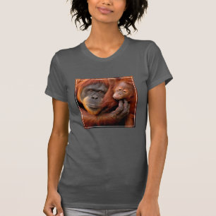Camiseta Bebês Mais Pobres Orangutan Mãe e Bebê