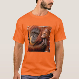 Camiseta Bebês Mais Pobres   Orangutan Mãe e Bebê