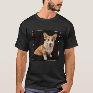 Camiseta Bebês Mais Pobres Retrato de Corgi a preto