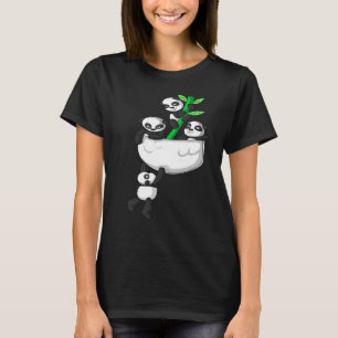 Camiseta Bebês Panda no Urso Pocket Pocket