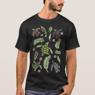 Camiseta Bebês Tartarugas Marinhas Fofos no Verão Oceano Aq