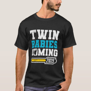 Camiseta BEBÊS TWIN Pai gêmeos VINDO 2025 em breve para ser