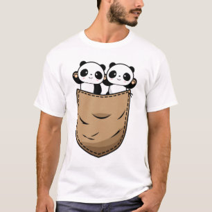 Camiseta Bebês Zwei Panda em Hemdtasche