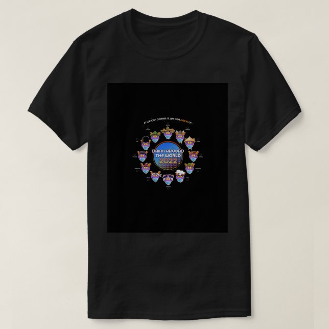 Camiseta Bebida Ao Redor Do Mundo 2022 - Mascarada (Frente do Design)