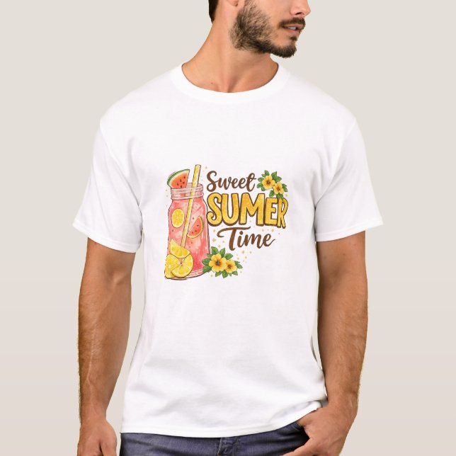 Camiseta Bebida Aquarela Doce Verão (Frente)