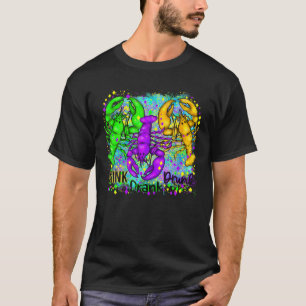 Camiseta Bebida Bebado Mardi Gras Party Crawfish Bourbo