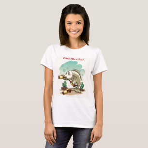 Camiseta Bebida como um peixe