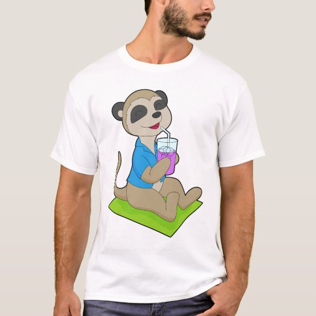 Camiseta Bebida de Praia Meerkat Verão (Frente)