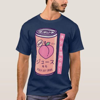 Camiseta Bebida de suco de pêssego estética japonesa dos an