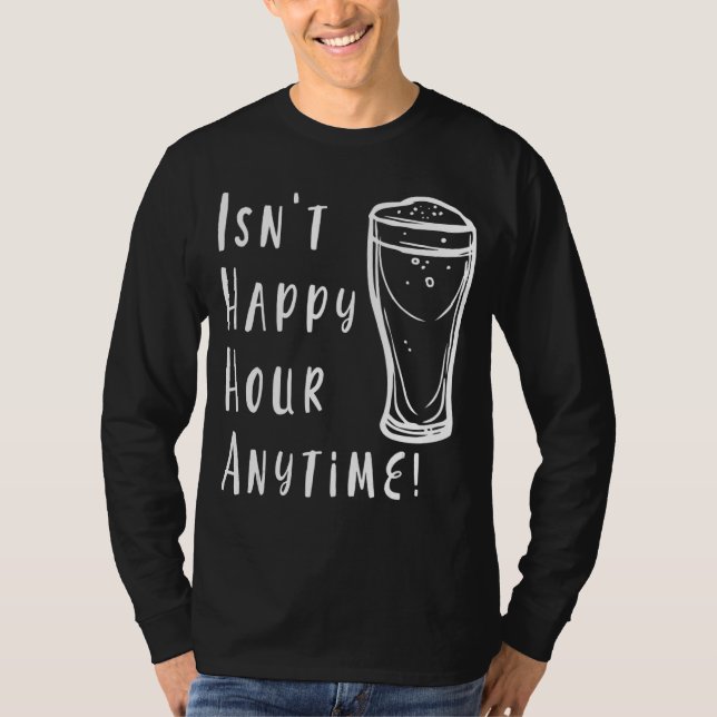 Camiseta Bebida de Vinho de Cerveja não é feliz a qualquer  (Frente)