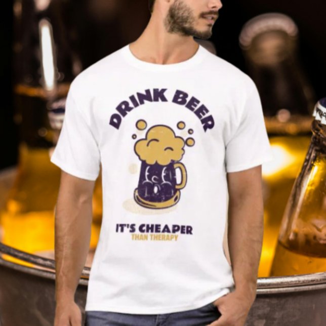 Camiseta Bebida É mais barata que terapia (Criador carregado)