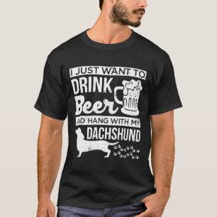 Camiseta Bebida Engraçada E Aguente Com Meu Dachshund