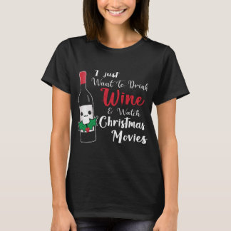 Camiseta Bebida Engraçada Vinho Assista Filmes De Natal