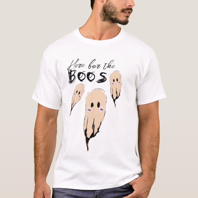 Camiseta Bebida Fantasma Festa de Halloween Boos V (Frente)