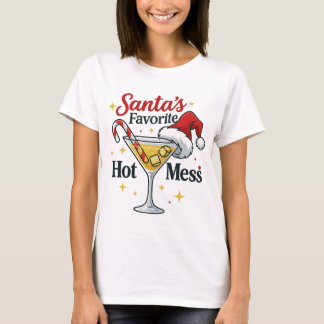 Camiseta Bebida Favorita do Papai Noel Impressão | Engraçad
